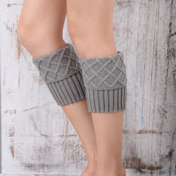 Lot De 2 Paires De Jambières D'hiver En Tricot Pour Femme, Chaussettes Longues Et