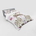 thumbnail image 2 of Ambesonne Animal Bedding Set 4 Pcs, Giraffes and Hearts, Queen, White Grey Pink, 2 of 2