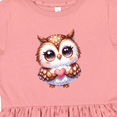 thumbnail image 4 of Inktastic Cute Owl Holding a Heart Girls Toddler Dress, 4 of 5