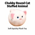 thumbnail image 2 of Chubby Round Cat Stuffed Animal with Soft Squishy Plush, White with Pink Ears, for Kids and Cat Lovers, Plush Toy, 2 of 3