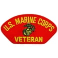 thumbnail image 1 of EagleEmblems PM1383 Patch-USMC,Hat,Veteran,RD (3x5.25''), 1 of 3