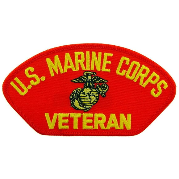 EagleEmblems PM1383 Patch-USMC,Hat,Veteran,RD (3x5.25'')