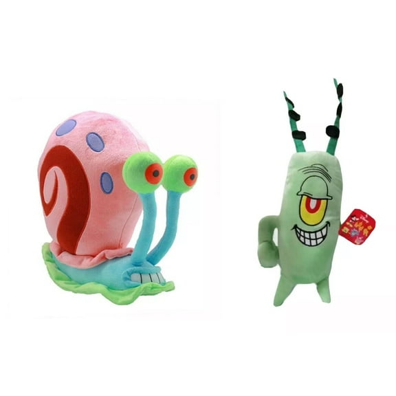 Plankton & Gary Snail 12" High Quality Plush Soft Stuffed Spongebob Squarepants New