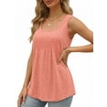 thumbnail image 2 of MOYIKO Women's Summer Tank Tops Pleated Square Neck Loose Fit Casual Flowy Tunic Sleeveless Shirts, 2 of 7