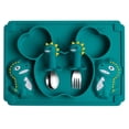 thumbnail image 1 of 1 Set of Baby Silicone Tableware Dish Plate Baby Dinner Plate Fork Spoon Set, 1 of 9