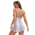 thumbnail image 2 of Unique Bargains Women's Cami Chemise with Built in Bra Plunge Full Slips S Purple, 2 of 6