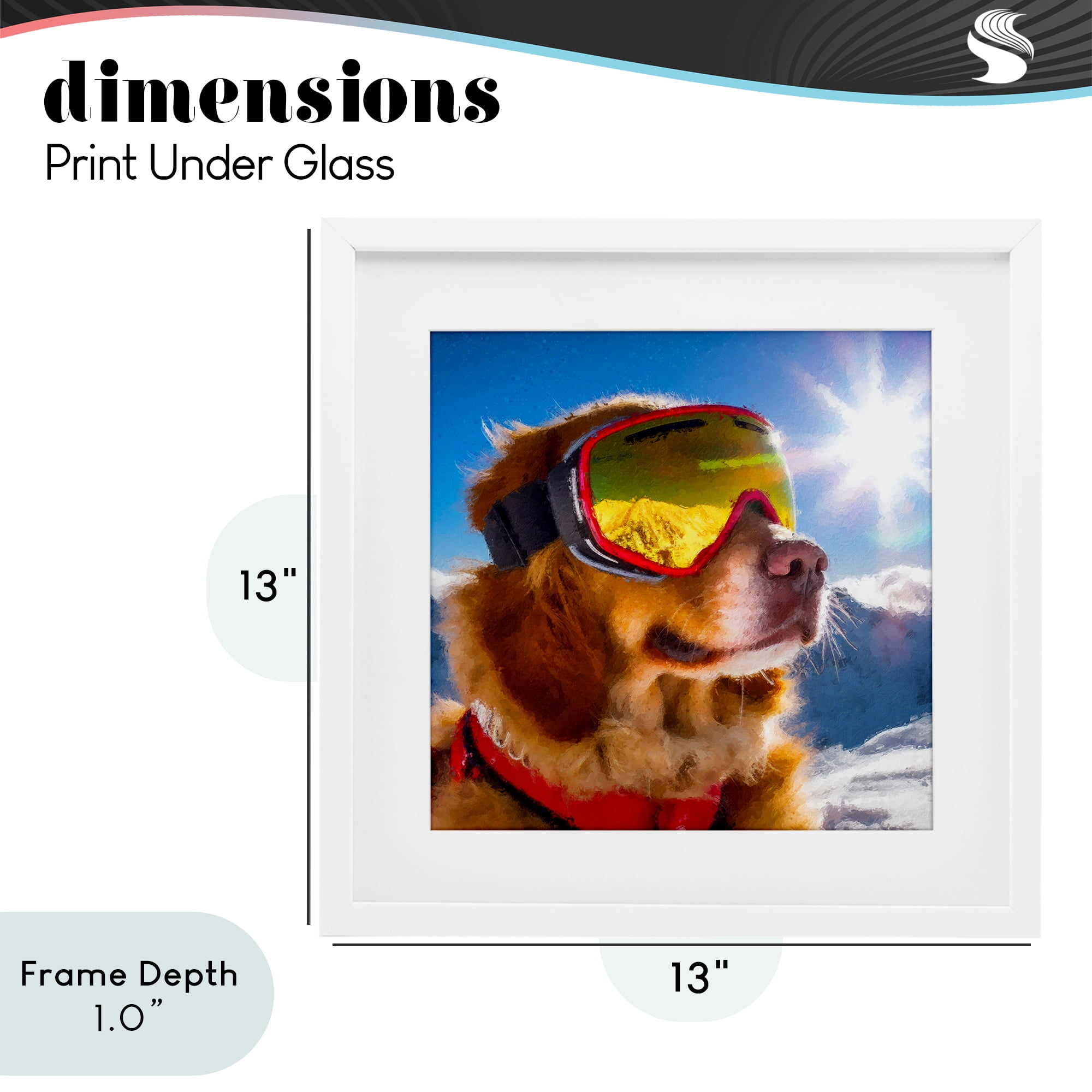 Stupell Industries Ski Goggles Retriever White Framed Print Under Glass, design by Sean Parnell