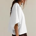 thumbnail image 5 of Czanzd Women's Oversized Cotton Short Sleeve T Shirt,White,XXL, 5 of 7