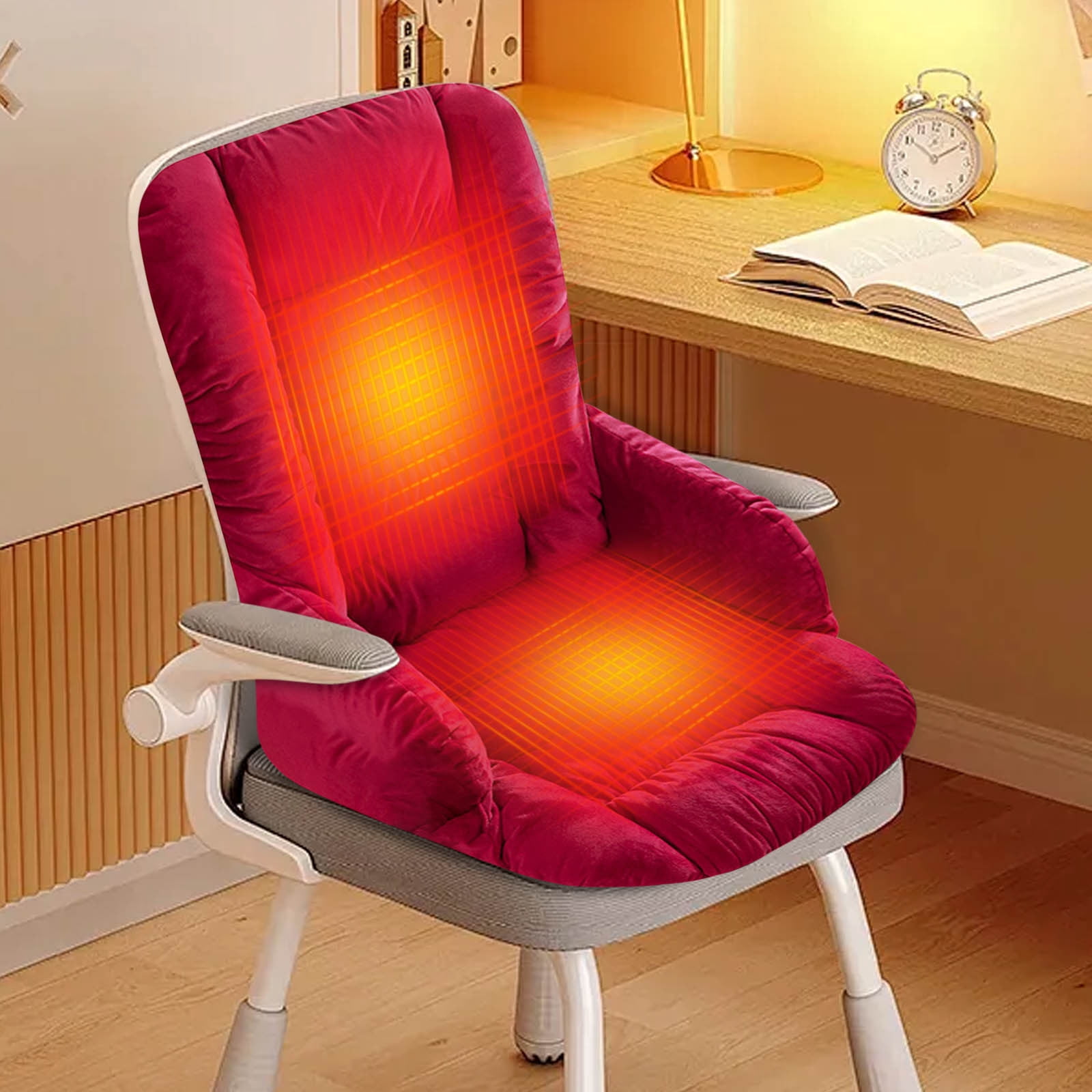 Heated Seat Cushion, Office Chair Heating Pad, Heated Seat Pad, Winter Integrated Heating Cushion (18x16 In) - Office Long-Period Sitting Waist Protection