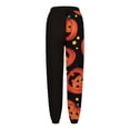 thumbnail image 5 of CONZONE Halloween Casual Pants for Women Baggy Elastic Waist Drawstring Joggers for Women Hallowmas Printed Wide Leg Trousers with Pockets, 5 of 5