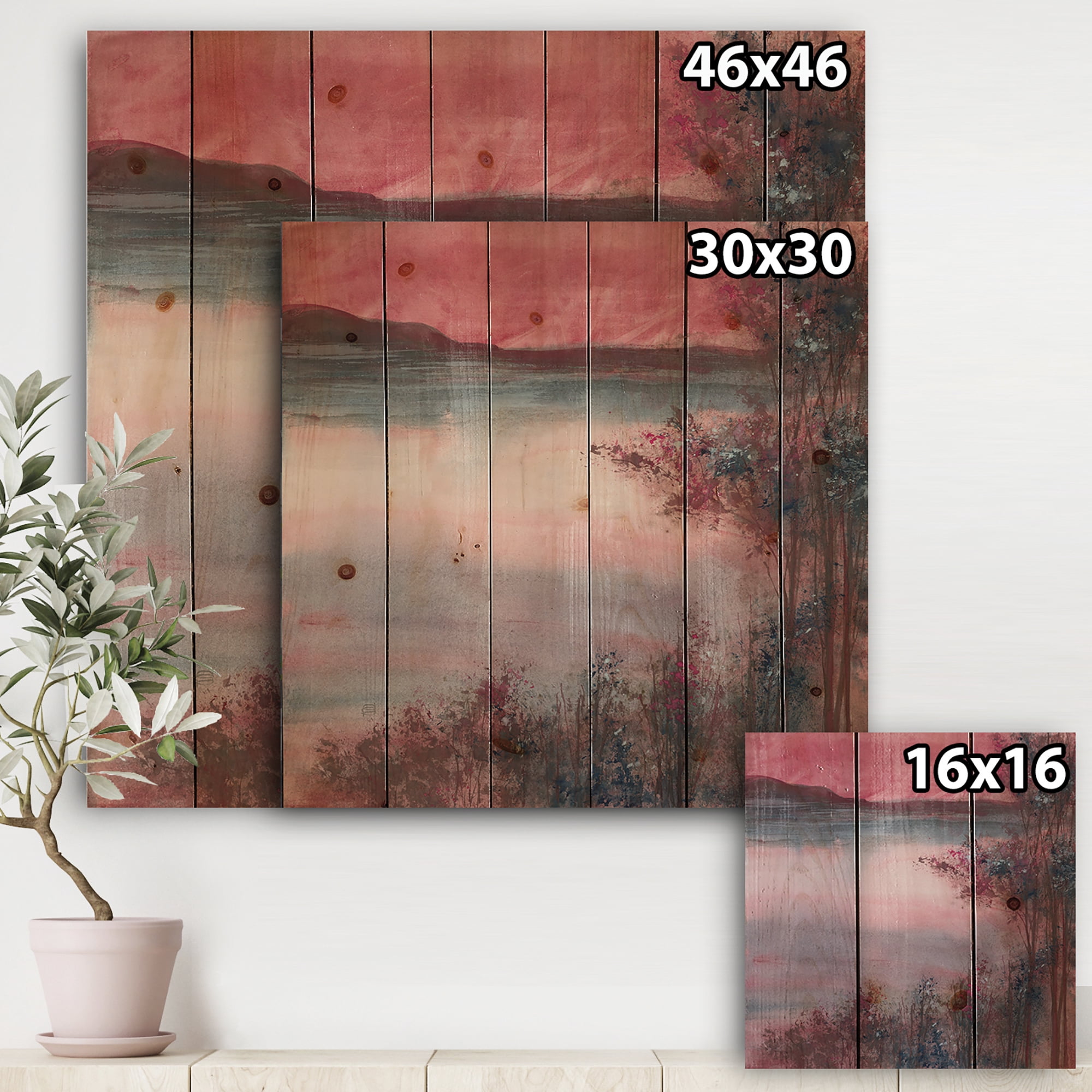 Designart 'Quiet Time' Shabby Chic Print on Natural Pine Wood