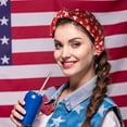 thumbnail image 2 of 250 Anniversary 4Th Of July American Flag Red, White Blue Independence Day Fabric Headband, Creative Knotting Headband, Five Pointed Star Stripe Star Headband, 2 of 5