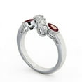 thumbnail image 2 of 0.80 Ct Pear Cut Red Ruby Genuine Diamond Beautiful Eternity Band for Women 14K White Gold Size 4, 2 of 7