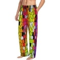 thumbnail image 2 of Junzan Men'S Pajama Pants Colorful Tie Dye Stained Glass 1 Sleepwear Pants Pj Bottoms Drawstring And Pockets, 2 of 9