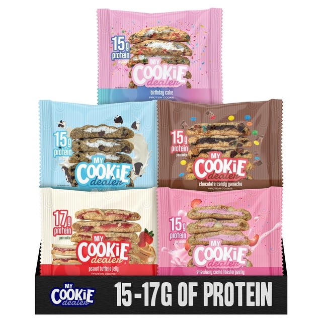 Protein Cookies My Cookie Dealer, paquete de 5, 65 a 70 g con 15 g de proteína