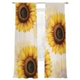 thumbnail image 6 of Yellow Sunflower Sheer Curtains for Living Room Bedroom Beige Modern Art Botanical Floral Sheer Curtains 108 Inch Long 2 Panels Set Light Filtering Curtain Window Treatments Drapes for Dining Room, 6 of 6