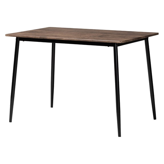Wood & Metal Dining Table - Rectangular Kitchen Table - Seats 4 - Rustic Brown