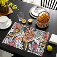 thumbnail image 4 of Pioneer Flower Floral Print Pattern Summer Placemats Table Placemats Set Of 4-Linen Kitchen Washable Placemats Table Mats 12x18 Inch Non-Slip Heat Resistant, 4 of 5
