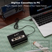 Reshow Portable Cassette Player, USB Cassette to MP3 Converter, Tape Digitalizer for Laptop and PC, Black