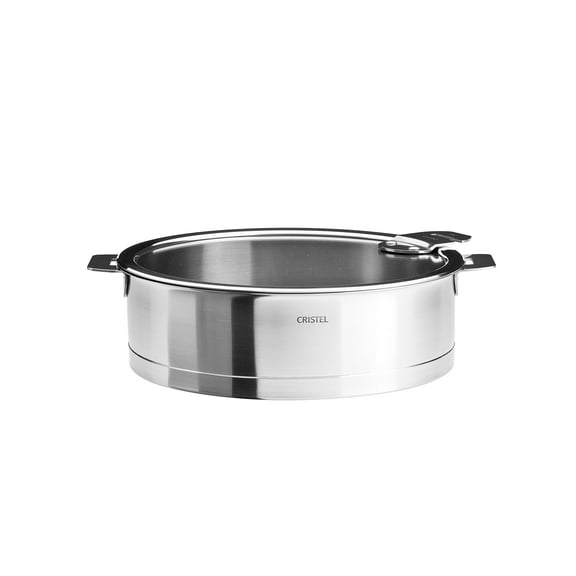 Cristel Strate L Stainless Steel Sautepan with Glass Lid and Removable Handle, 2.75 Quart