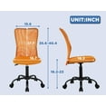 thumbnail image 2 of BestOffice Ergonomic Armless Office Chair with Adjustable Height, Lumbar Support for Adults(Orange), 2 of 7