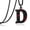 Black D Letter, variant on Baseball Initial A-Z Letter Necklace - Men's Baseball Charm Pendant in Stainless Steel Silver Chain, 22inch Personalized Gift