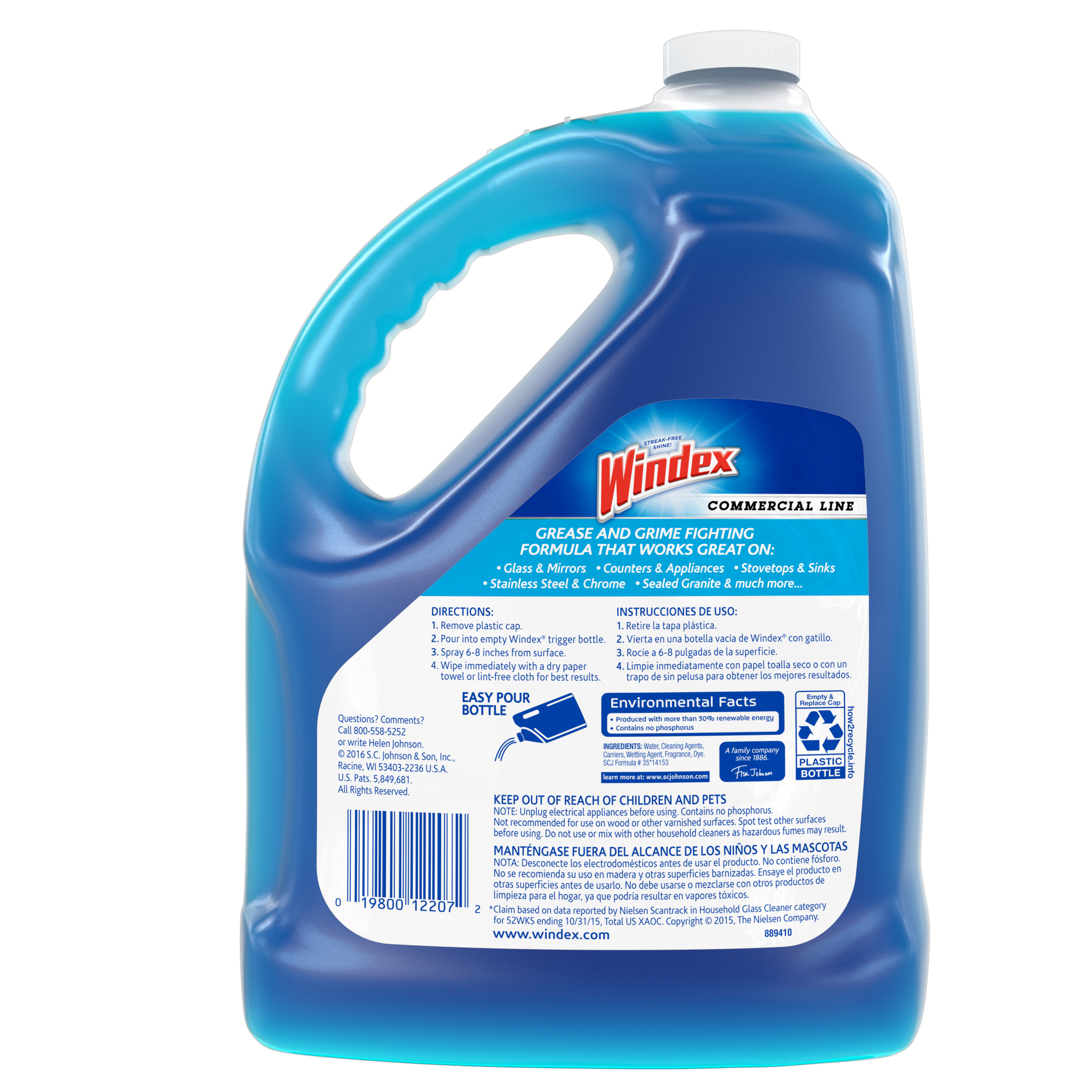 Windex Commercial Line Glass Cleaner Refill, 128 oz photo 2