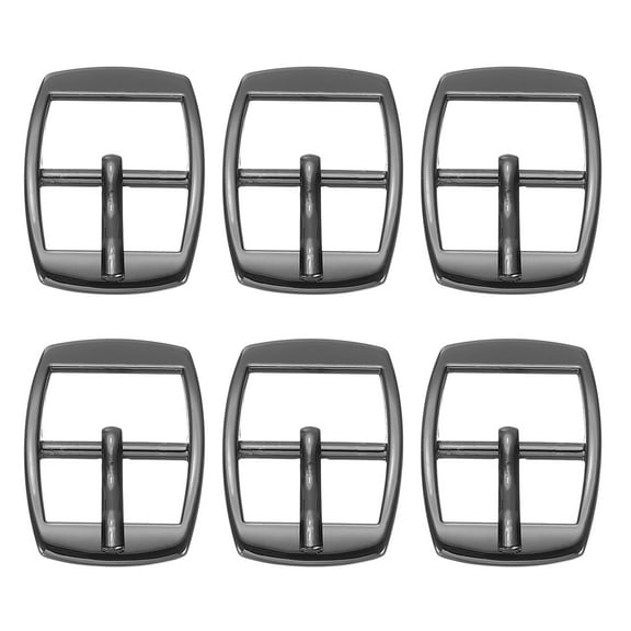 Uxcell Single Prong Buckle, 6 Pcs 0.8 Inch Adjustable Metal Roller Buckle Oval Center Bar Buckle Belt Buckle for Bag DIY Craft Purse Strap Shoe Belt Making Accessories, Black
