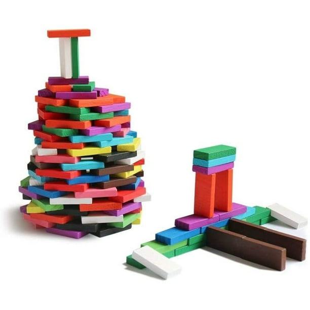 240pcs Wooden Dominos Blocks Set, Kids Game Educational Play Toy