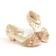 thumbnail image 4 of Sonducket Zapatos de bailarina para niñas, zapatos con purpurina para niños, cuñas de Ballet, zapatos de fiesta, sandalias navideñas de Calzado Oro 32/20.5 cm, 4 of 6