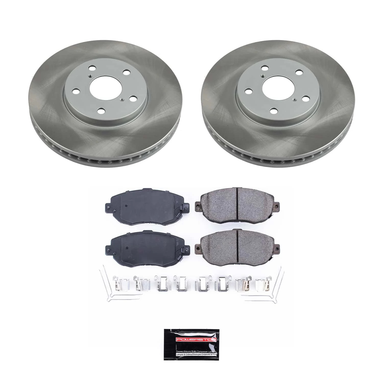 PowerStop Front Semi-Coated Rotor and Low-Dust Ceramic Brake Pad Kit SC1077