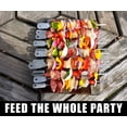 thumbnail image 4 of Barbecue Skewers Set - Stainless Steel Wide BBQ Kabob Sticks - 10 inch Flat Metal Shish Kabab with Food Remover Disc for Grilling - Brazilian Kebab Rotisserie Maker by Cave Tools, 4 of 6