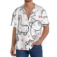 thumbnail image 3 of Wukai Alpacas and Hearts Men's Casual Short-Sleeve Button Down Shirt - Lightweight Summer Dress Shirt for Daily Wear-XX-Large, 3 of 7