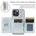thumbnail image 2 of Dteck Zipper Wallet Case for iPhone 14 Pro,Premium Glitter PU Leather Case Bling Magnetic 2 in 1 Detachable Card Pocket Kickstand Shockproof Rubber Cover,Silver, 2 of 10