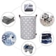 thumbnail image 5 of Cesto de ropa independiente con tapa, cesto de ropa plegable grande con cordón con asa de cuero (raya azul, M) Ormromra JXQ0039-13, 5 of 7