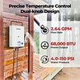 thumbnail image 3 of CAMPLUX First F10 Pro 2.64GPM 68,000 BTU Portable Outdoor Propane Tankless Water Heater with Water Pump Set for Camping, 3 of 10