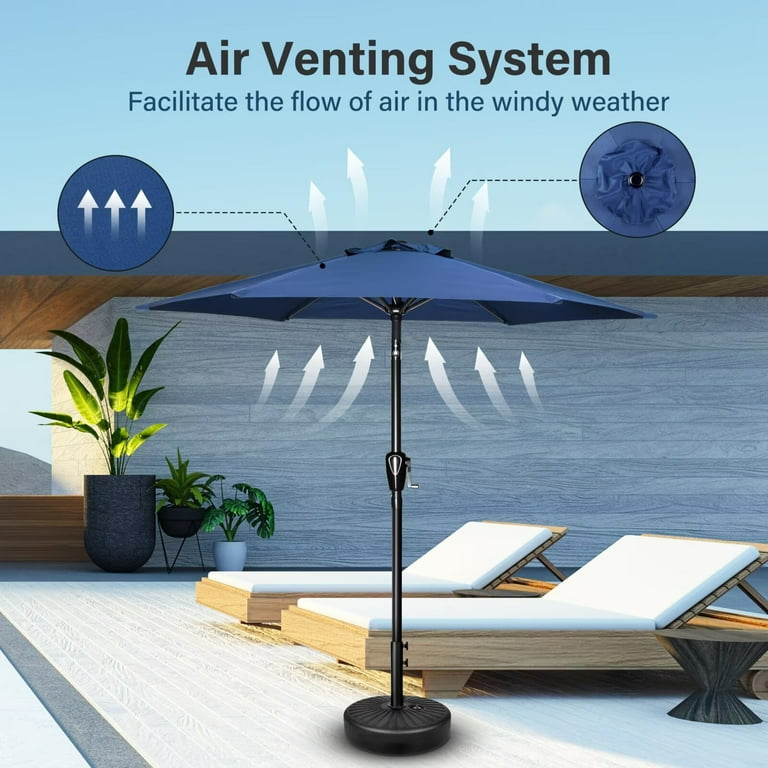 best buy patio umbrella Costway - 10FT Patio Wooden Market Table Umbrella Pulley with 8 Bamboo Ribs  Sunshade Canopy