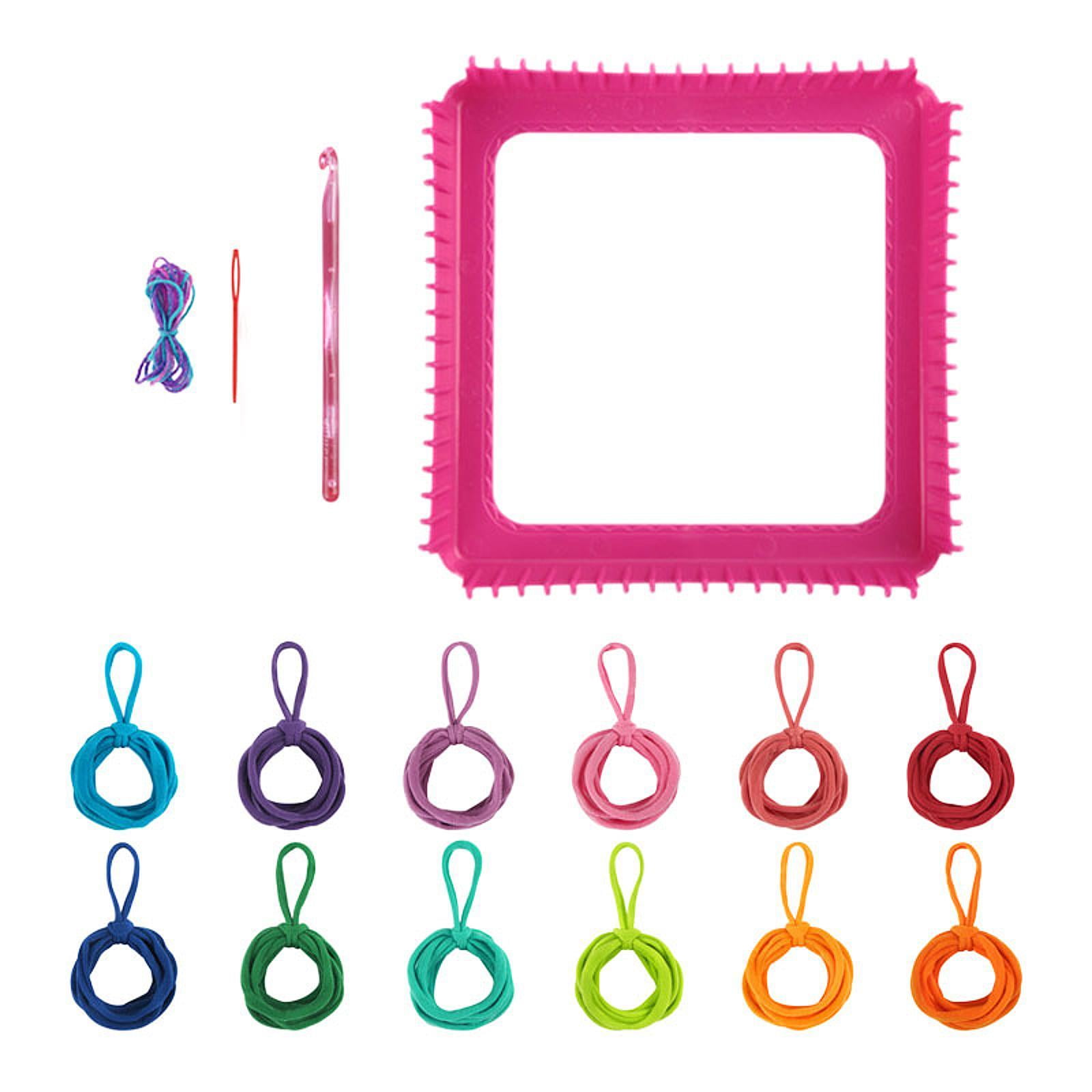 balikha Weaving Loom Kit Toys DIY Knitting Crochet Portable Crafts Gifts Potholder Loops Making Kits Sewing Craft for Adults Children 12 Colors
