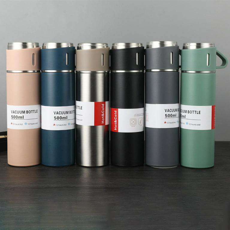 500ml Coffee Thermos Set with 2 Cups Stainless Steel Insulated Flask Coffee  Travel Mug for Coffee Hot Drink & Cold Drink Green Suit