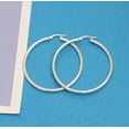 thumbnail image 3 of LeCalla 925 Sterling Silver LARGE Hoop Earrings for Women Hypoallergenic Diamond Cut Earring Hoops for Women 50MM, 3 of 7