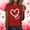 #Red, variant on GILIGEGE Women's Valentines T-Shirt Print Graphic Tees Cute Love Heart Shirts Casual Short Sleeve Valentines Shirt for Women Romantic Love Heart Bow T-Shirts Valentine Day Lover Tee Tops Brick Red L