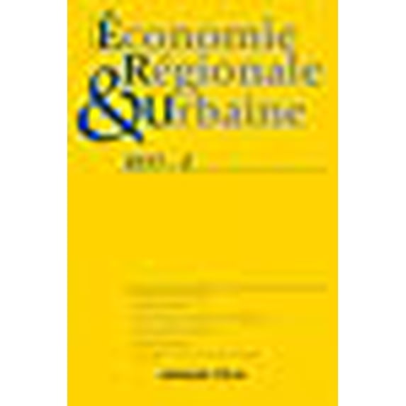 Revue d'économie régionale et urbaine nº 2/2017 Varia