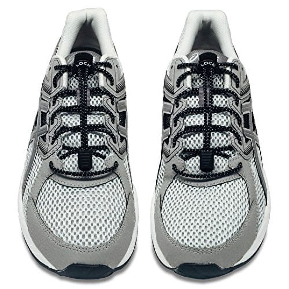 LOCK LACES (Elastic No Tie Shoe Laces) (Pack of 2) (2 Pack-Black)