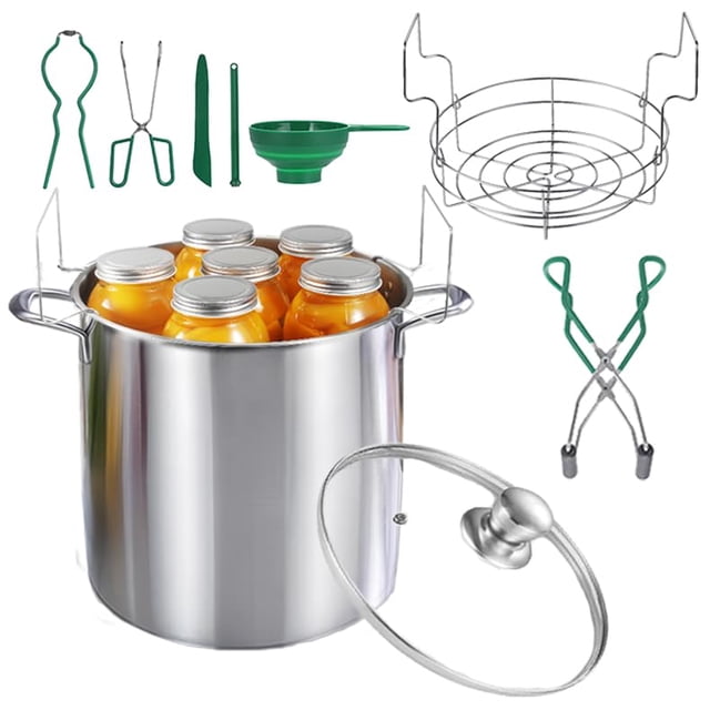 KILOGORGE 21.5QT Stainless Steel canning pot with rack and lid & canning kit set,water bath canner for canning Beginners,7 pcs Canning Supplies Kit,C