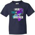 thumbnail image 3 of Inktastic Suicide Prevention I Wear Teal and Purple for My Brother Youth T-Shirt, 3 of 5