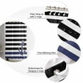 thumbnail image 5 of Shower Curtain Bathroom Set Anchor on Black Navy Stripes Waterproof Fabric Shower Curtains with Grommets&Hooks Nautical Abstract Lines Privacy Bath Curtain for Bathtub 72x84in, 5 of 7