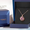 thumbnail image 5 of Gem Stone King 2.00 Ct Oval Pink Sapphire 18K Rose Gold Plated Silver 3-Stone Pendant, 5 of 6