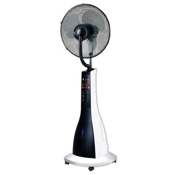 XBrand 47.25 in H Black/White Oscillating Mist Fan Humidifier w/ Remote, Timer & 3 Modes for Indoor Outdoor Patio Cooling