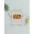 thumbnail image 2 of Wassery Toddler Boys Halloween Outfits Infant Boys Thanksgiving Clothes  Short Sleeve Pumpkin/Turkey Print Loose T-shirt Tops 6M-4T, 2 of 8