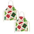 thumbnail image 1 of Oleegame 2PC Pretty Apron Christmas Apron Adult Santa Linen Apron Xmas Holiday Decorative Costume Accessory White, 1 of 3